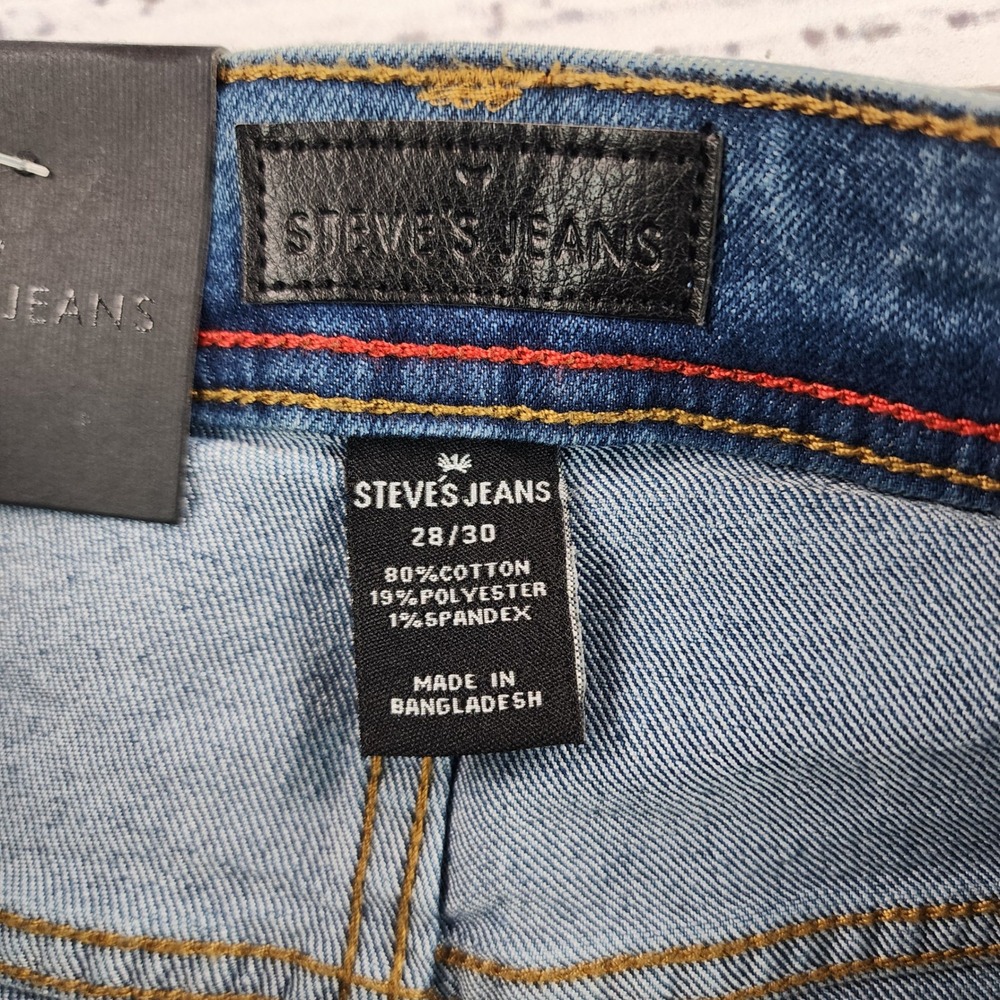 Steve's Jeans Tully Stretch Slim Fit 28x30 Axton Blue Medium Wash 42MWXPT NWT - Picture 4 of 11